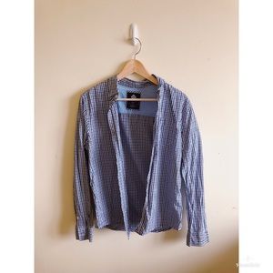 1991 MENS BUTTON DOWN PLAID SHIRT SIZE medium